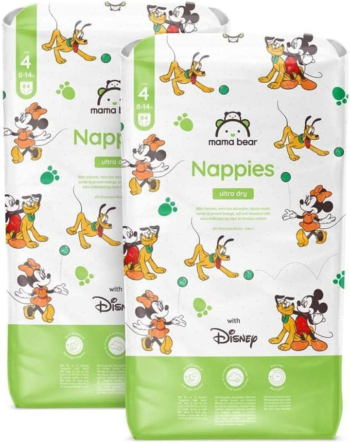 Scutece Mama Bear Disney Ultra Dry mărimea 4 (8-14 kg), alb, 84 bucăți (1 pachet)