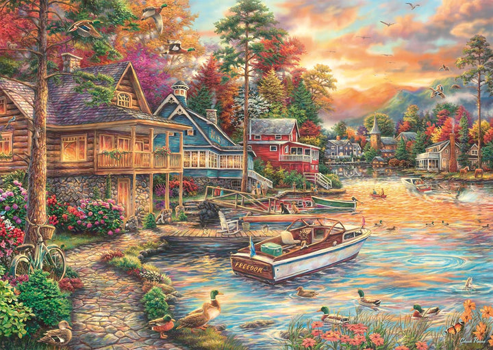 Schmidt Spiele 58553 Chuck Pinson, Shore in the Evening Gold, puzzle jigsaw 1000 piese