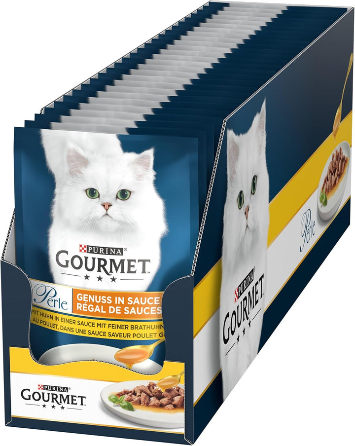 Gourmet Perle Indulgence in Sauce Hrană umedă pentru pisici, cu pui, 26pachet (26 X 85G)