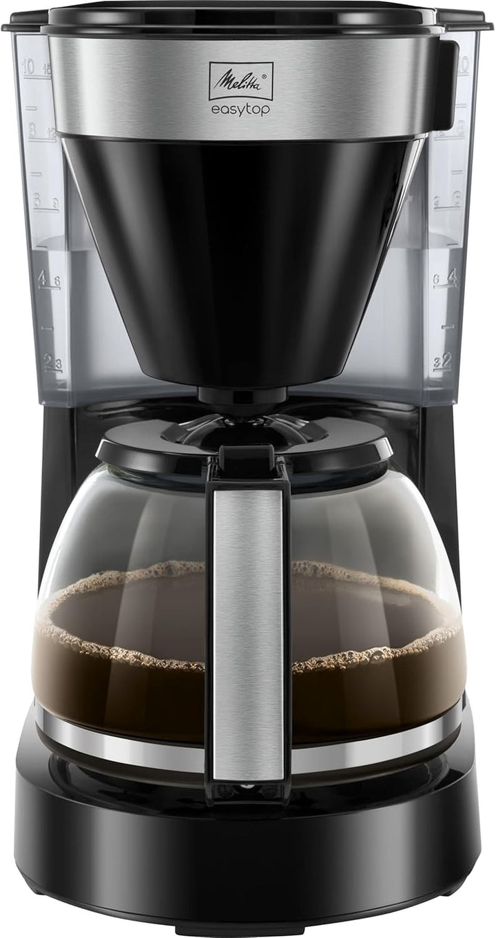 Melitta Easy Top - Cafetieră cu filtru - Cu ulcior de sticlă - Stop picurare - 10 cești - Negru (1023-04)