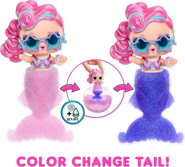 L.O.L. Surprise! Mermaids Tots - Mini păpuși la modă cu cozi care își schimbă culoarea - Potrivit pentru colecționari, fete și băieți cu vârsta de 4 ani și peste
