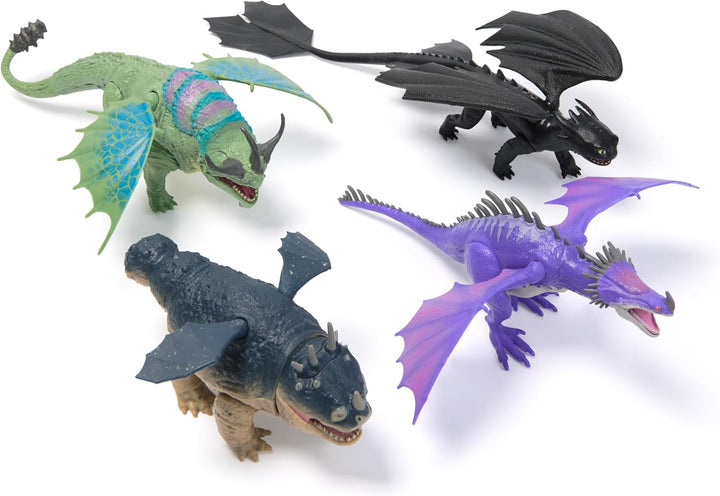 Dreamworks How to Train Your Dragon, 22cm lungime dragon de bază figura Toothless, jucărie pentru copii cu vârsta de 4+