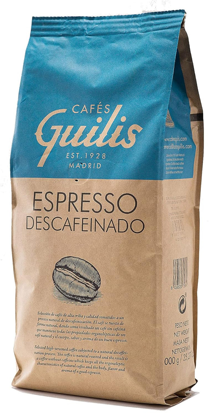 CAFES GUILIS DESDE 1928 AMANTES DEL CAFÉ - Kaffeebohnen Entkoffeiniert Arabica 1 Kg