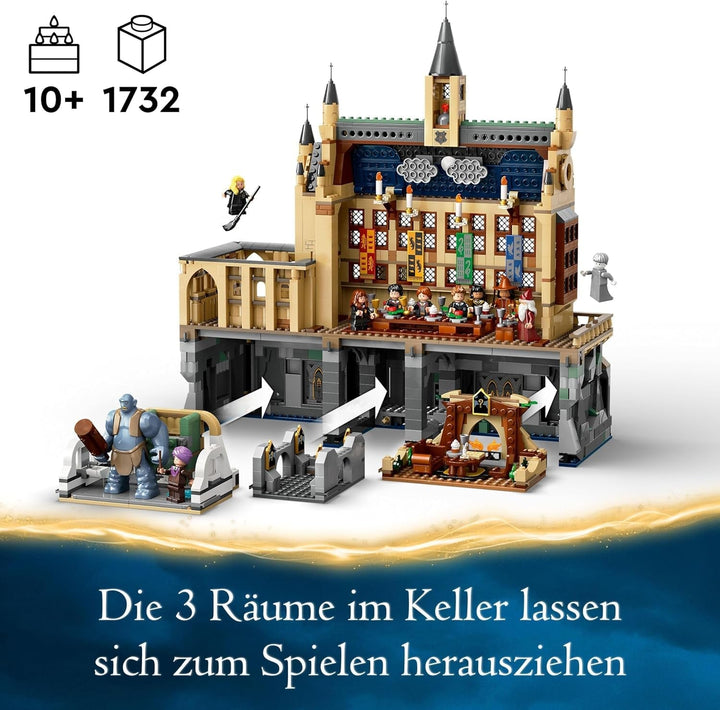 Castelul Hogwarts LEGO Harry Potter: Sala Mare, jucărie de colecționat, cu 11 minifigurine, inclusiv Hermione Granger, cadou magic pentru băieți și fete 76435