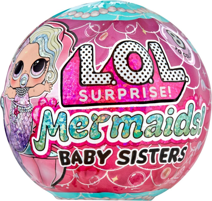 L.O.L. Surpriză! Mermaids Baby Sisters - Cu cozi care își schimbă culoarea, Selecție surpriză, Conține 1 păpușă cu accesorii drăguțe, Colecționează toate cele 8 păpuși, Pentru copii cu vârsta de 4 ani și peste