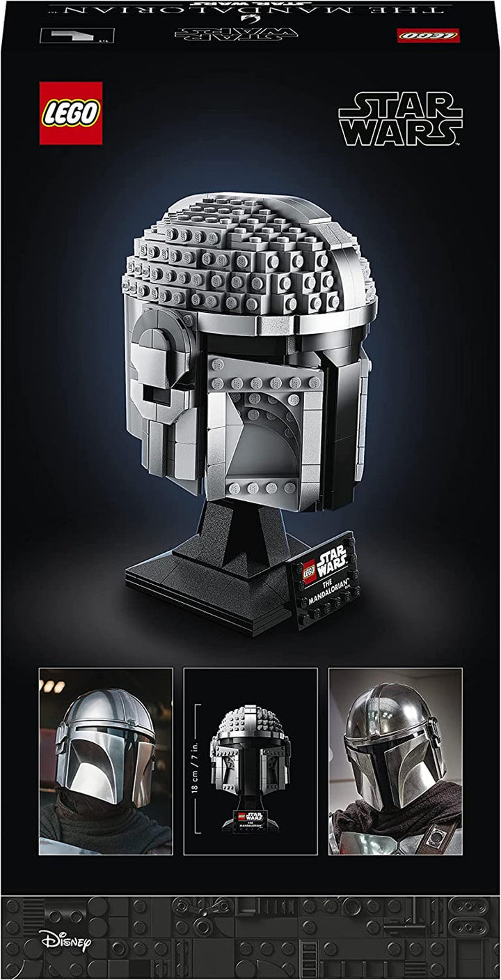 Model LEGO Star Wars Mandalorian Helmet, decorațiune de colecție pentru cameră și un cadou minunat pentru adulți, kit, bărbați, femei, mamă, tată, idee de cadou de colecție 75328