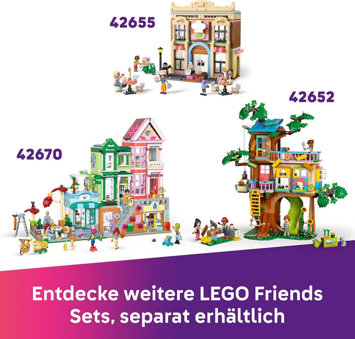 Restaurant și școală de gătit LEGO Friends, set de joacă de rol, jucărie educativă pentru copii de la 8 ani, promovează dezvoltarea socială, cadou de ziua de naștere sau de Crăciun pentru fete 42655