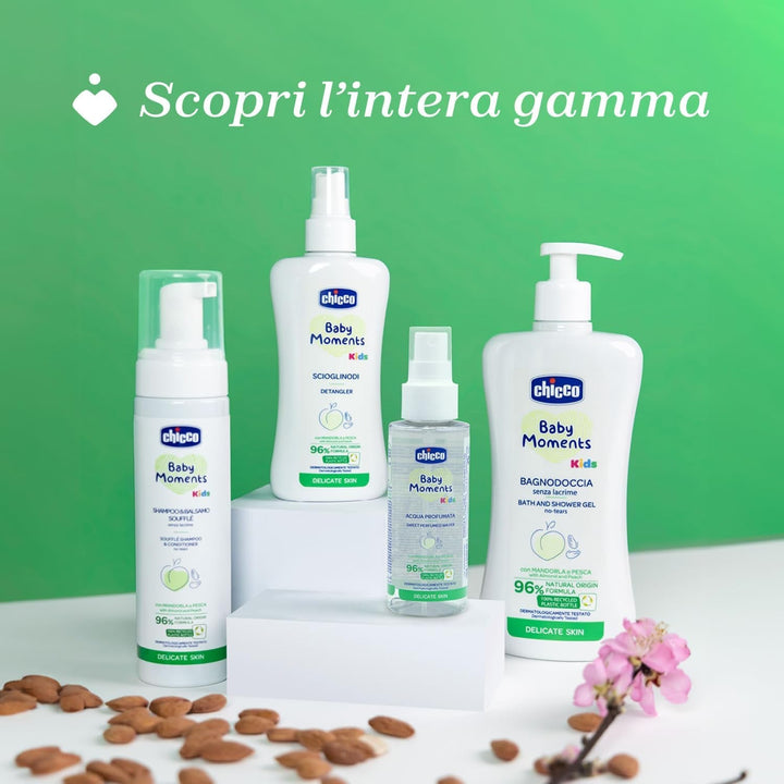 Chicco KIDS - DELICATE SKIN - 2 IN 1 MOUSSE: ȘAMPON ȘI CONDITIONER, 150 ml