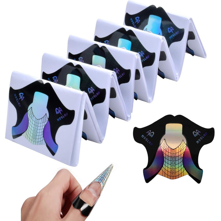 100 de bucăți de șabloane pentru unghii cu gel, accesorii pentru unghii artificiale, Sablone nail autoadezive pentru nail art, unghii cu gel, extensii de unghii artificiale