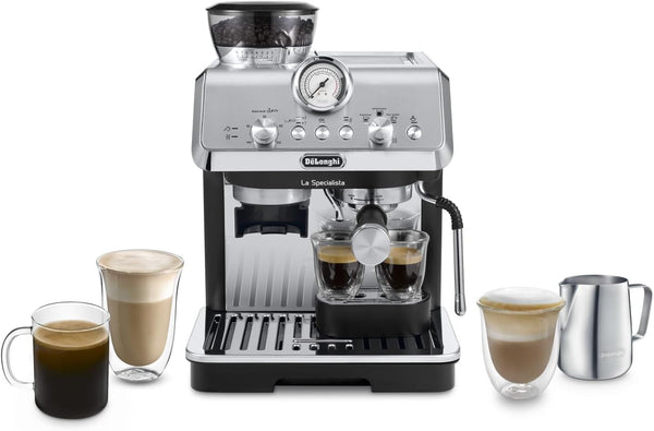De'Longhi La Specialista Arte EC9155.MB mașină portafilter, mașină espresso Cu râșniță, 8 râșnițe, 15 bar, 3 temperaturi, duză spumare lapte, 1550W, rezervor 1.7L, oțel inoxidabil/negru Inclusiv kit barista