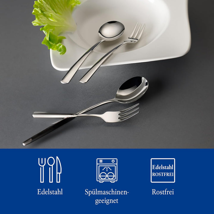 Villeroy & Boch – Daily Line Specials Spaghetti Besteck Set 4 Teilig Spülmaschinenfest, Pastabesteck, Mit Spaghettigabel / Nudelgabel Und Spaghettilöffel / Nudellöffel, Gabel Und Löffel, Edelstahl