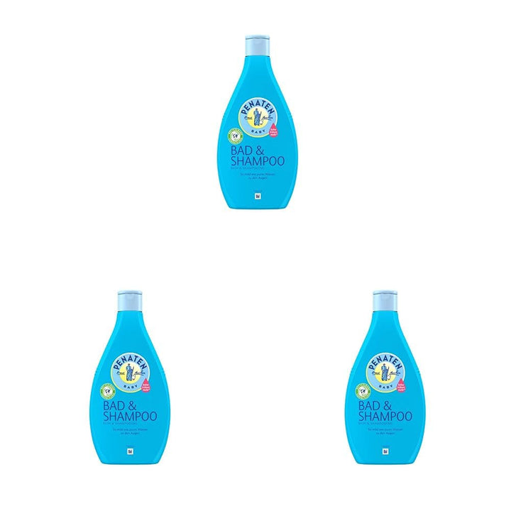 PENATEN baie și șampon (400 ml), baie și șampon blând pentru bebeluși formulat fără parabeni și coloranți, gel de duș și șampon pentru păr special dezvoltat pentru nou-născuți pentru pielea delicată a bebelușului
