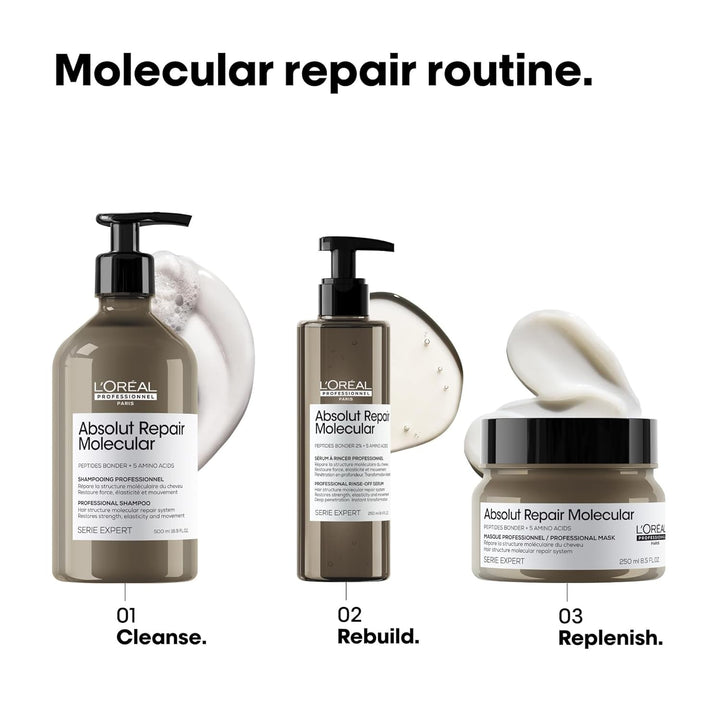 L'Oréal Professionnel Mască pentru păr structural deteriorat, Reparare moleculară profundă pentru mai multă suplețe, Cu peptide bonders și 5 aminoacizi, Series Expert, Absolut Repair Molecular Mask, 250ml Masca de par Naty Shop