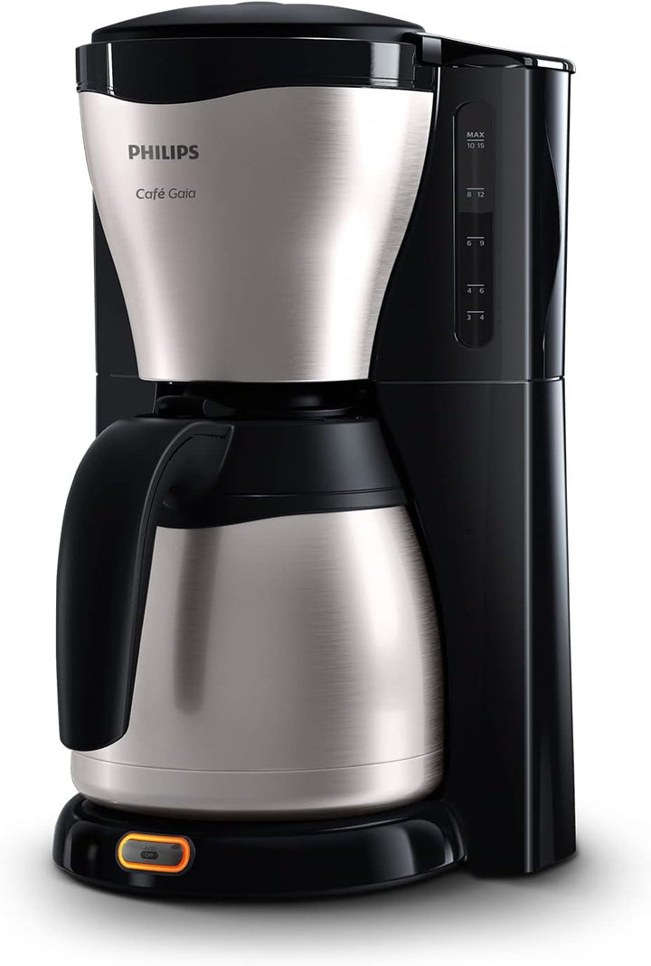 Espressor cu filtru Philips – termos de 1,2 litri, până la 15 cești, oțel inoxidabil, argintiu/negru (HD7546/20)