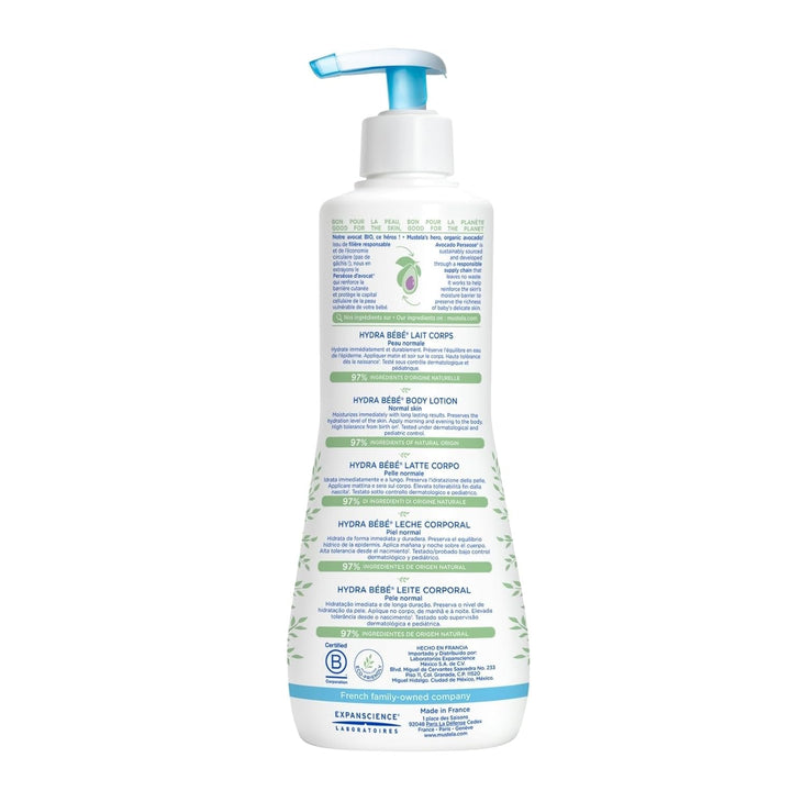 Hydra Bébé - Lapte de corp pentru pielea sensibilă a bebelușului, 500 ml