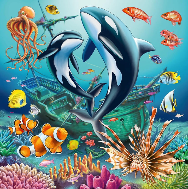 Ravensburger puzzle pentru copii - 12000859 Lumea subacvatică încântătoare - 3X49 piese puzzle pentru copii cu vârsta de peste 5 ani