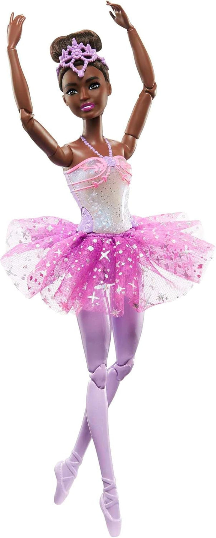 Păpușa Barbie Dreamtopia Magic Light Ballerina, cu tutu roz și păr blond, 5 efecte luminoase și sonore, Barbie mobilă, de la 3 ani, HLC25