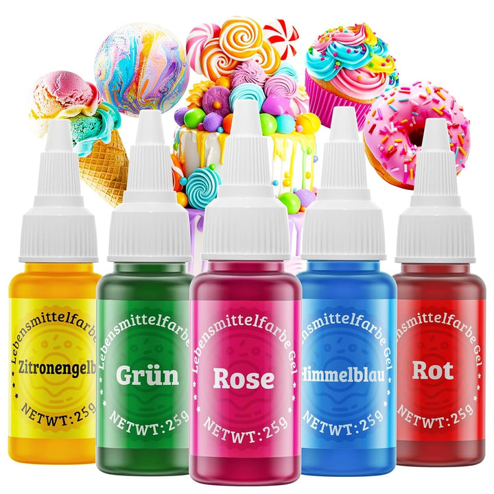 Lebensmittelfarbe 18 Farben X 6Ml, Lebensmittelfarbe Flüssig, Lebensmittel Farben Set Farbstoff, Backfarben Tortendeko Food Coloring Für Kuchen, Macaron, Zuckerguss Fondant DIY Backzubehör