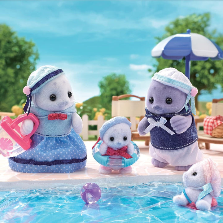 Sylvanian Families - 5759 Familia Seal, figură de animal, jucărie detaliată pentru copii cu vârsta de peste 3 ani