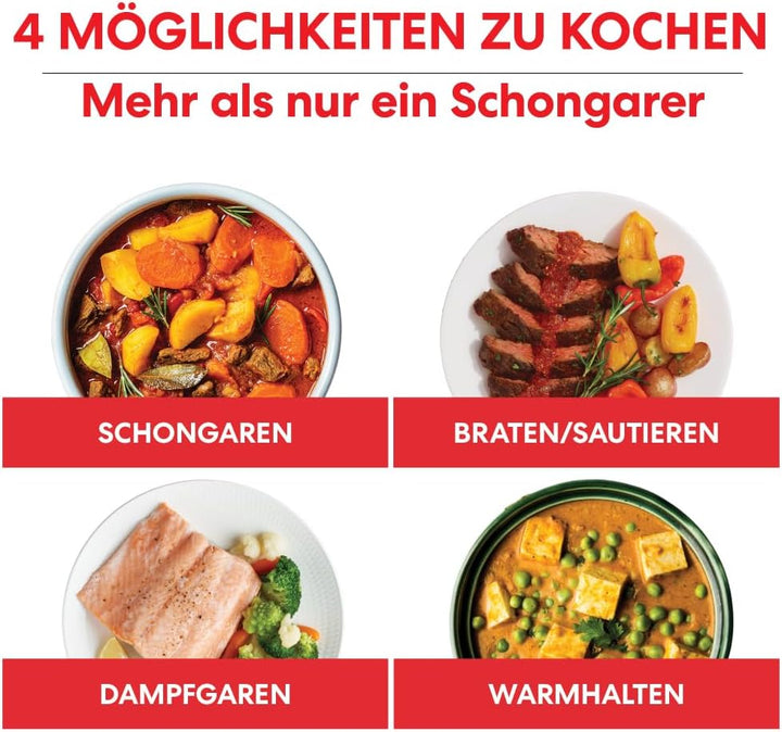 Instant Pot Superior Slow Cooker/Schongarer, 7.1L Multikocher / 4 Kochfunktionen (Schongaren, Braten, Dampfgaren & Warmhalte Funktion) Spülmaschinengeeignet – 800W, Schwarz