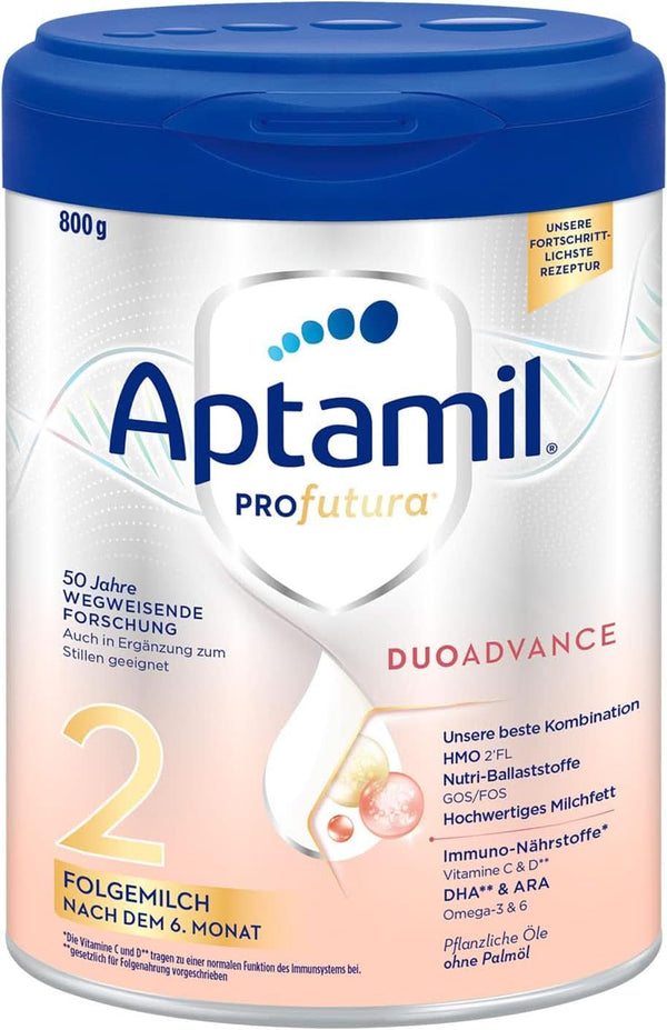 Aptamil Profutura DUOADVANCE 2 – Folgemilch – Baby-Milchpulver – Nach Dem 6. Monat – Mit Pflanzlichen Ölen Und Ohne Palmöl – 1 X 800 G