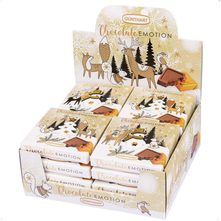 Günthart 16 Stück Pralinen Wintergeschenk Mit Verschiedene Motiven, Präsente Mit Schokolade, 1Er Pack (608 Gr)