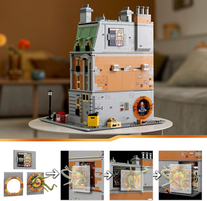 LEGO Marvel Sanctum Sanctorum, set de construcție modulară cu 3 etaje, cu minifigurinele Doctor Strange și Iron Man, casă de jucărie din Avengers: Endgame, obiect de colecție pentru fani, decor grozav pentru cameră 76218