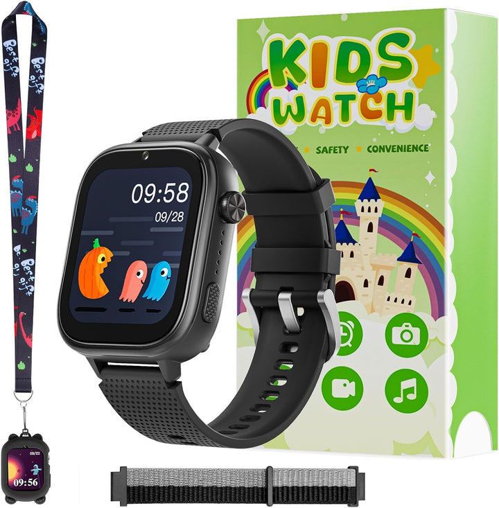 Smartwatch 4G pentru copii, smartwatch pentru copii cu GPS și telefon, ceas de mână pentru copii băiat fată, cu apel telefonic video, mesaje, mod școală, funcție SOS, cameră și pedometru (roz)