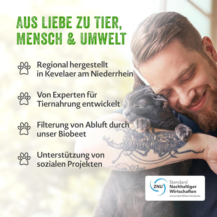 Mera Cats Adult Wet Food Multibox, pentru pisici adulte, fără cereale și sustenabilă, hrană pentru pisici cu conținut ridicat de carne din pui, vită, rață și somon, 12 X 85 G