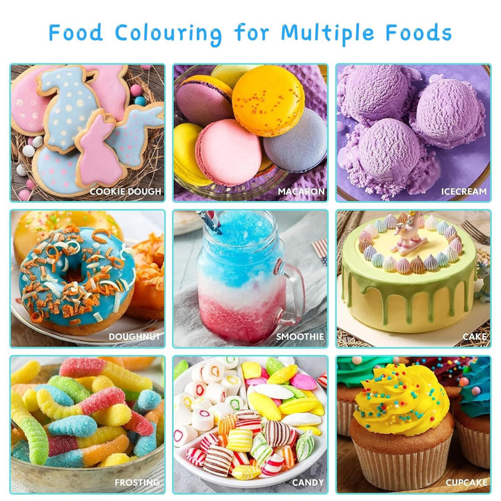 Lebensmittelfarbe Flüssig 10Ml×10 Farben Konzentrierte Flüssige Kuchenglasur Lebensmittelfarbe-Set Zum Backen, Dekorieren, Kochen Und Fondant. Vibrant Rainbow Food Colors Farbstoff Für Heimwerker