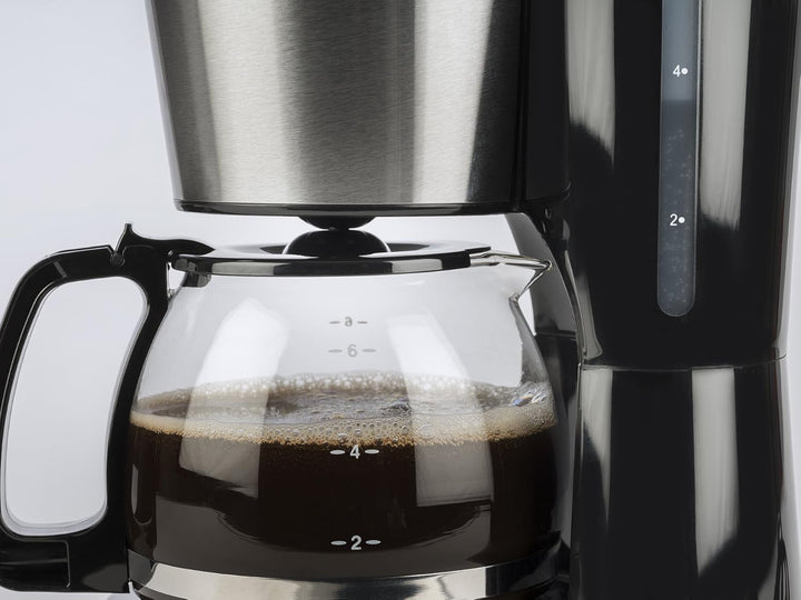 Korona 12113 Cafetieră din oțel inoxidabil cu funcție temporizator - Cafetieră cu filtru pentru 6 cești cu ulcior din sticlă