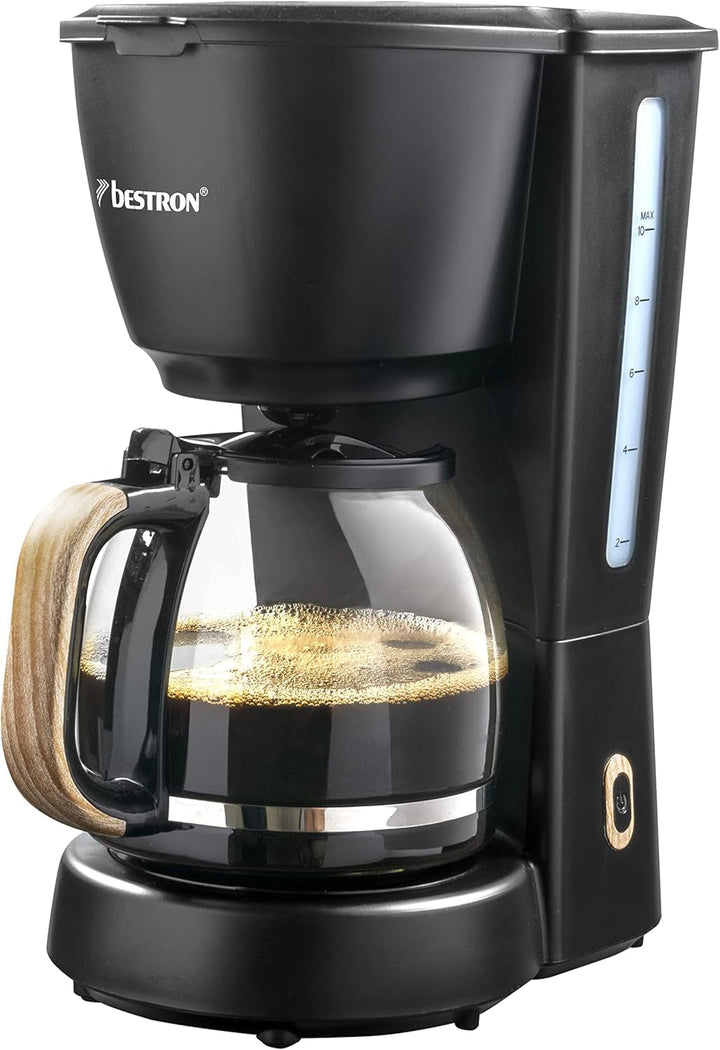 Cafetieră cu filtru Bestron pentru 8 cești de cafea, cafetieră cu cană termo de 1 litru, incl. filtru permanent și oprire automată, 900 W, culoare: bej deschis