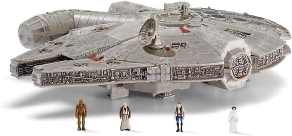 Star Wars Micro Galaxy Squadron SWJ0332 - Millennium Falcon, vehicul oficial de 22,5 cm cu lumini, sunet și figurine
