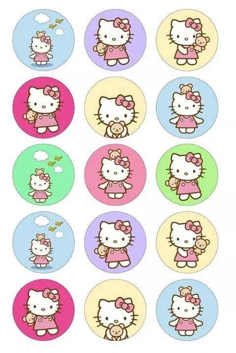 Imagine comestibila, vafa sau icing, format A4, Hello Kitty - Naty Shop