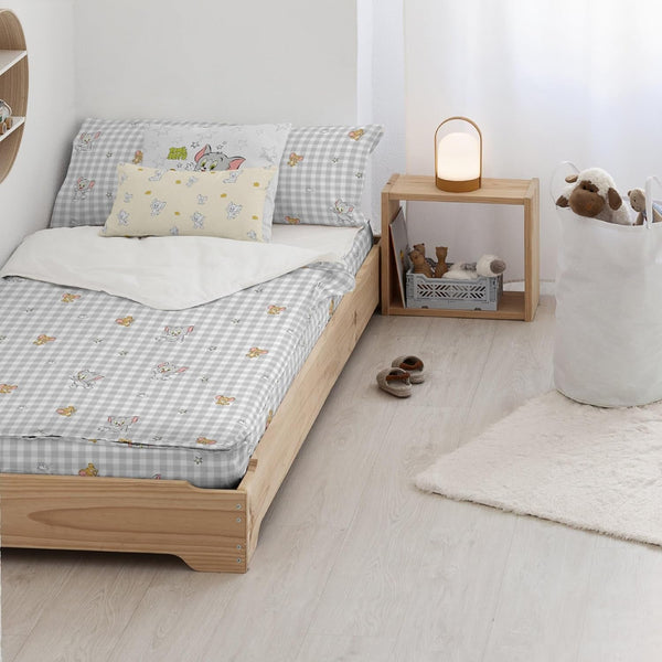 Belum | Plapumă 100% bumbac, model Tom Jerry Vichy, pentru paturi late de 90 cm (90 X 200 cm)
