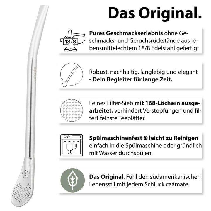 Set de ceai Mate din ceramică ● 3 sortimente de Mate BIO + cană Mate + Bombilla + instrucțiuni de preparare (Vintage)