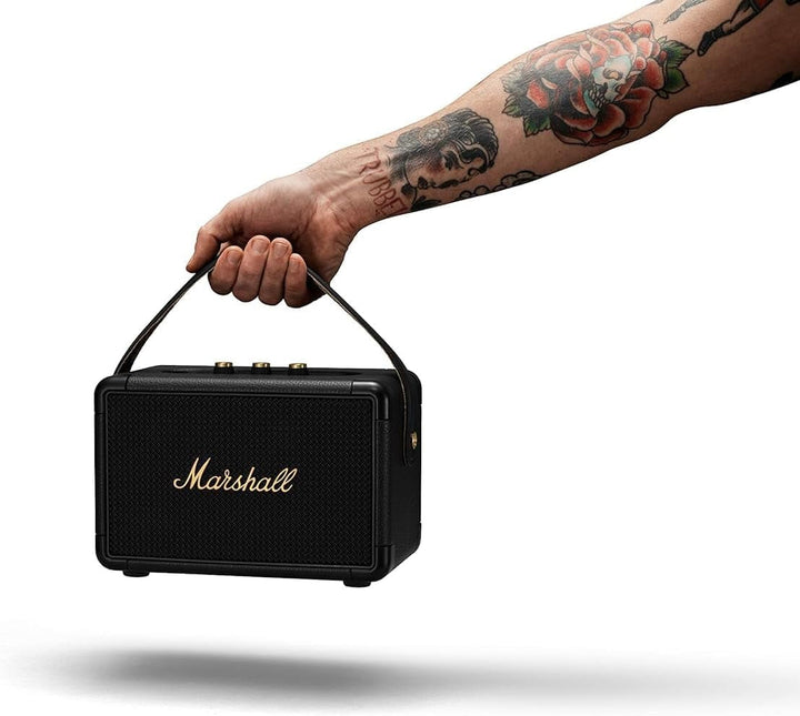 Marshall Kilburn II Difuzor portabil Bluetooth rezistent la apă, fără fir - negru și alamă