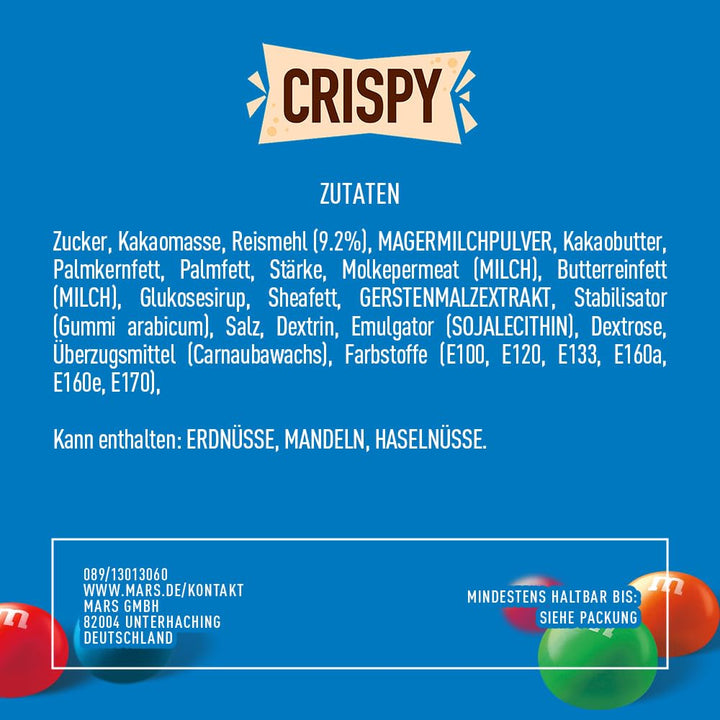 M&M'S Crispy, Schokolinsen Mit Knusperkern, Schokolade, 1 Packung (1 X 340G)