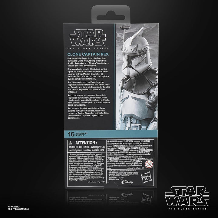 Star Wars seria neagră Clone Captain Rex, Star Wars: Ahsoka Premium Action Figure pentru a colecta (15 Cm)
