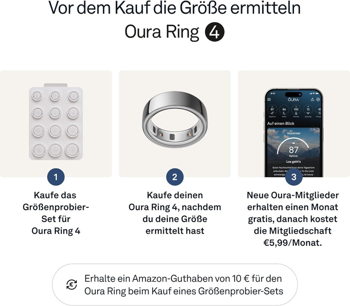 Oura Ring 4 - Argint - Mărimea 11 - Inel inteligent | Măsurați mai întâi cu Oura Ring 4 Sizing Kit | Sleep Tracking Wearable - Heart Rate - Fitness Tracker - Autonomie până la 8 zile