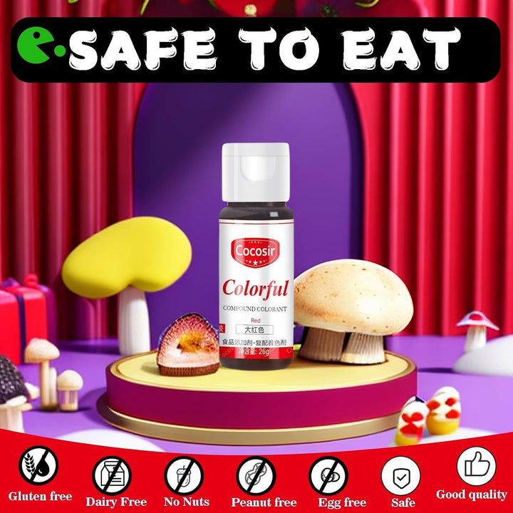 Lebensmittelfarbe Rot, 26G, Konzentrierte Food Coloring, Lebensmittelfarbe Auf Ölbasis, Zuckerfrei Konzentrierte Farbe Food Coloring, Backen - Flüssige Food Coloring Für Kakaobutter, Buttercream