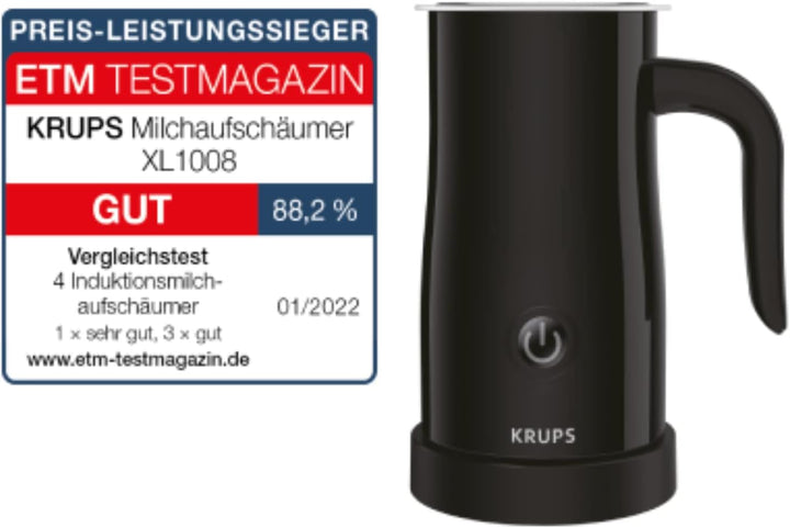 Aparat de cafea cu doze Philips Senseo Maestro cu selecție a intensității cafelei și funcție memo & spumator electric de lapte Krups XL1008 | Capacitate de spumare de până la 150 ml negru