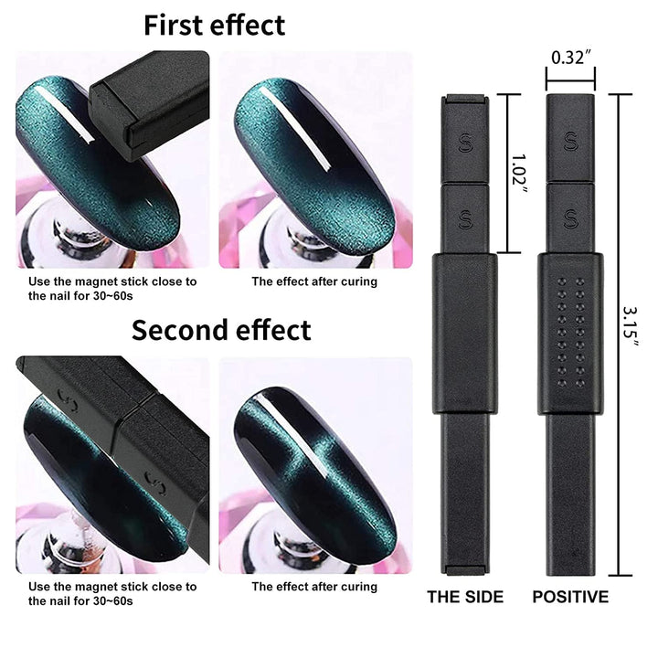 Nail Art Werkzeug Magnetstift, 10 Stück Nagel Magnet Stick Tool Set, Nagel Magnet Stift Und Starker Magnet Stock Punktierungsstifte Für DIY 3D Magnetisches Katzenauge UV Gel Polnisch Nagel Kunst