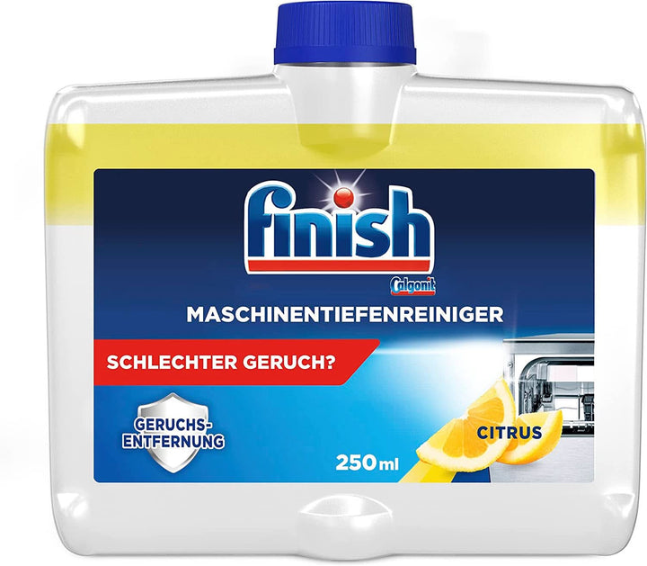 Finish Deep Machine Cleaner Citrus - detergent lichid pentru mașini împotriva calcarului și grăsimii pentru o mașină de spălat vase curată - pachet economic