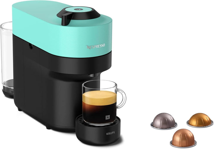 Aparat de cafea cu capsule Nespresso Krups XN9201 Vertuo Pop | Capacitate: 560 ml | Recunoaștere automată a capsulelor | Sistem one-touch | 4 dimensiuni ale ceștii | Timp de încălzire mai scurt | Durabil | Coconut White