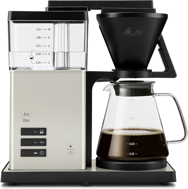 Melitta One - Cafetiera cu filtru - Cu ulcior de sticlă - Stop picurare - 12 cești - Cream White (1031-03)