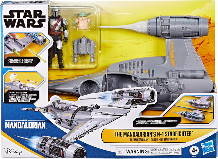 Star Wars Epic Hero Series N-1 Starfighter of the Mandalorian, Figuri de acțiune mari și accesorii captivante pentru manevre palpitante, cadou captivant