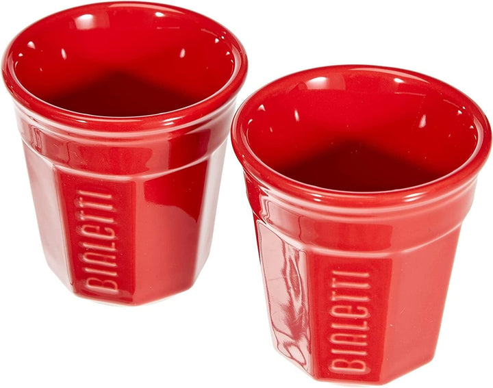 Bialetti - Mini Express Kandisky: Set Moka conține filtru de cafea pentru 2 cești (90ml) + 2 cești espresso, roșu, aluminiu