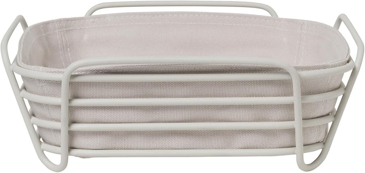 Blomus -DELARA- coș de pâine mărimea L, pătrat, pungă detașabilă din material textil, design elegant, 26 x 26 cm, culoare Moonbeam (64075) Cutii depozitare alimente Naty Shop Rază de lună O mărime