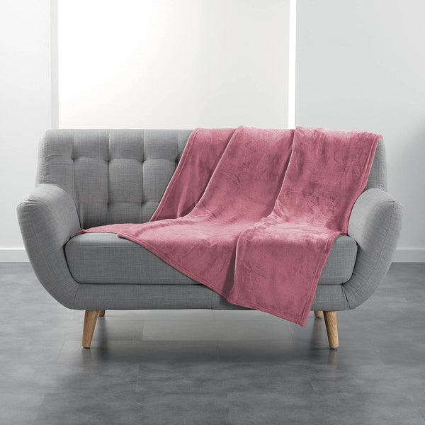 Douceur D'Intérieur, Pătură din flanel, 125 X 150 Cm, Roz, Flanel